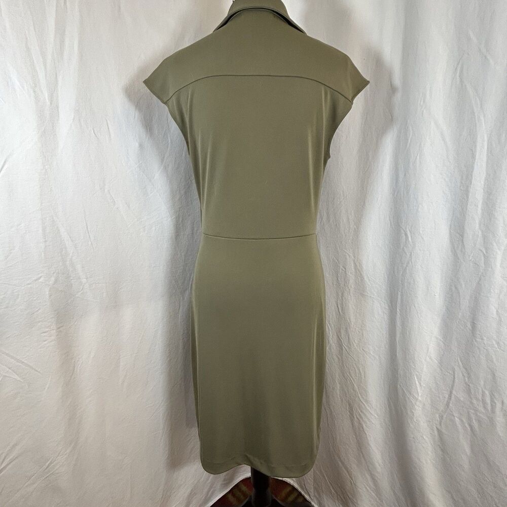 Banana Republic Olive Green Cap Sleeve Shirt Dress - Picture 2 of 15